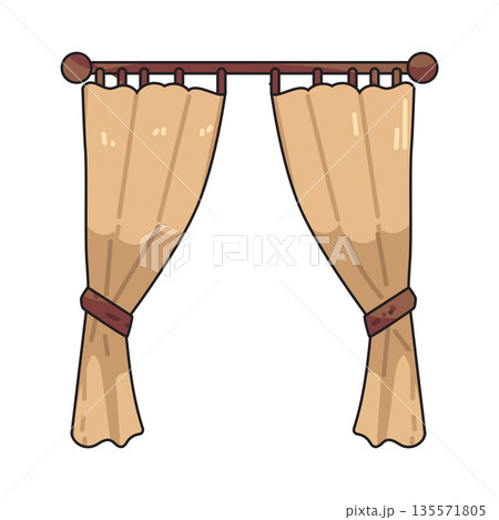 illustration of curtain illustration of curtain 135571805