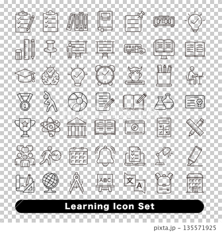 Education, study and school life flat icon set 135571925
