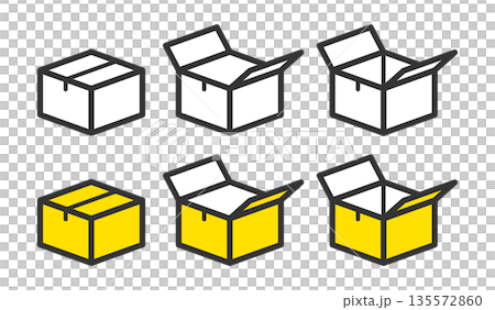 紙箱圖示集 - 包裝、配送和物流圖片 紙箱圖示集 - 包裝、配送和物流圖片 135572860