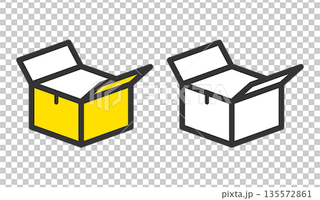段ボール箱のアイコンセット ― 梱包・配送・物流イメージ 135572861