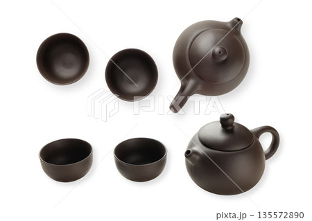 Set, Traditional black tea set ready for festive occasions, PNG 135572890