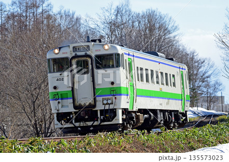 札沼線　石狩月形－豊ヶ岡　JR北海道　キハ40-402（苗穂） 135573023
