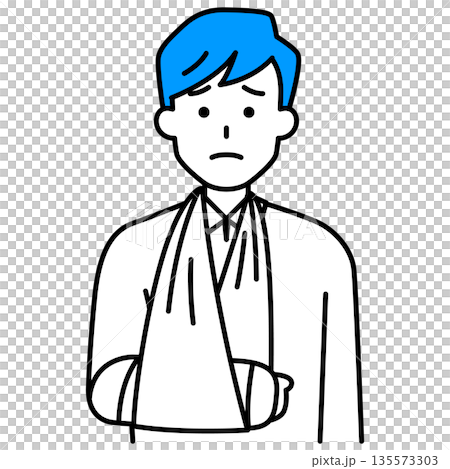 一名右臂骨折的年輕人 一名右臂骨折的年輕人 135573303