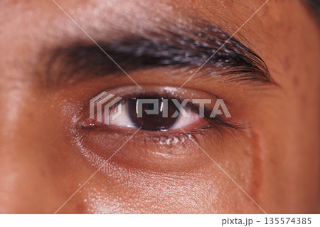 Close-up of a human eye showing intricate details and emotions Close-up of a human eye showing intricate details and emotions 135574385