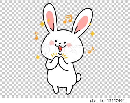 Amazing! The rabbit claps in delight Amazing! The rabbit claps in delight 135574444
