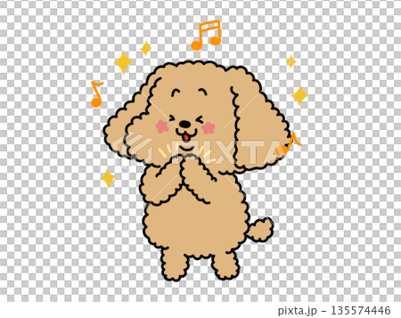 すごい！拍手して喜ぶプードルさん 135574446