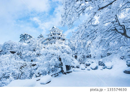 雪の郡上八幡城 135574630