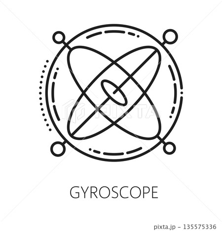 Gyroscope detection control sensor line icon....のイラスト素材 [135575336] - PIXTA