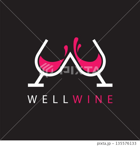 letter w wine glass toast logo icon vector concept design letter w wine glass toast logo icon vector concept design 135576133