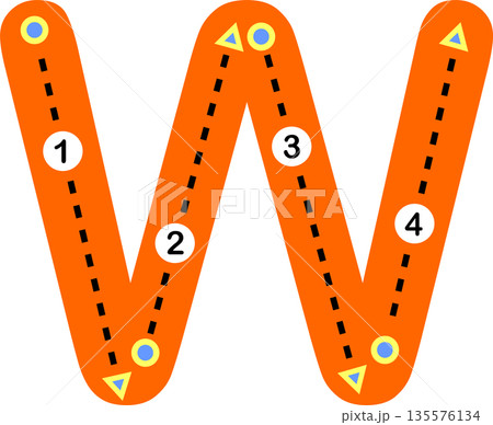 Alphabet Letter W Tracing Practice for Children Alphabet Letter W Tracing Practice for Children 135576134