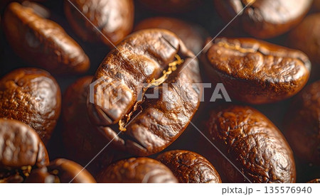 《AI画像》焙煎したコーヒー豆 135576940