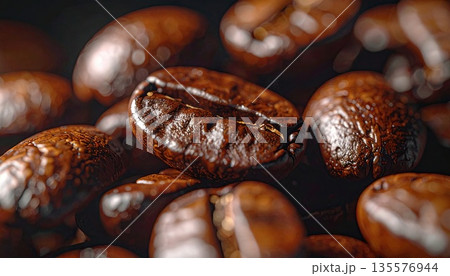《AI画像》焙煎したコーヒー豆 135576944
