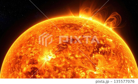 《AI画像》燃え盛る太陽のイメージ 《AI画像》燃え盛る太陽のイメージ 135577076