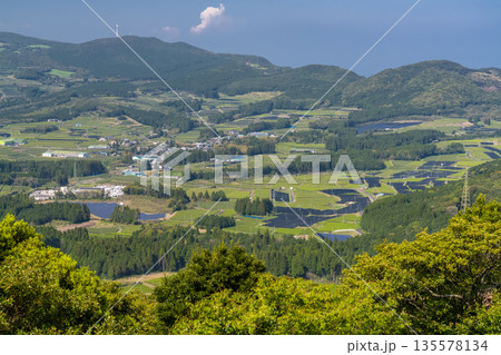 《鹿児島県》広大な茶畑の風景・南九州市 135578134