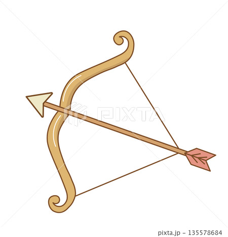 ハートの弓矢。恋。ベクターイラスト	 135578684