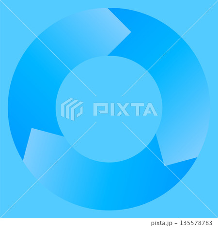 円形に循環する矢印のグラフィック背景素材(青・正方形) 135578783