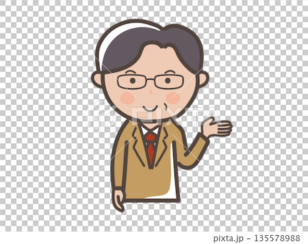 圖中是一位戴眼鏡的中年男性商務人士,正在解釋相關事宜,圖中描繪的是他的上半身。 圖中是一位戴眼鏡的中年男性商務人士,正在解釋相關事宜,圖中描繪的是他的上半身。 135578988