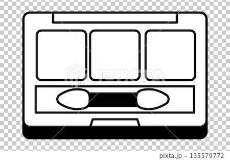 三色眼影的單色插圖 135579772
