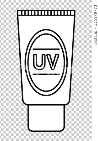 Monochrome illustration of sunscreen 135579773