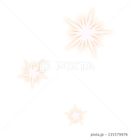 薄いオレンジ色の三つの激しい光 135579976