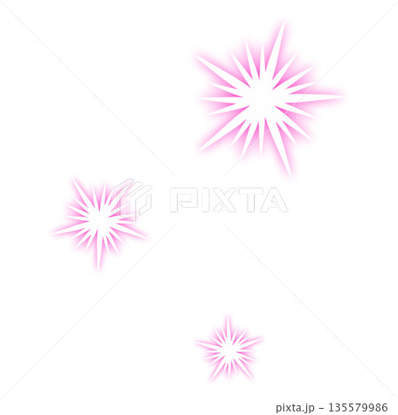 鮮やかなピンク色の三つの激しい光 鮮やかなピンク色の三つの激しい光 135579986