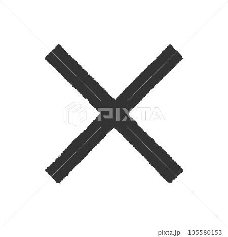 クレヨンで描いたようなバツ印 135580153