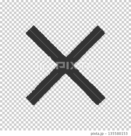 クレヨンで描いたようなバツ印 135580153