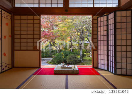 光明寺　もみじの間　庭園　秋　紅葉の季節 135581043