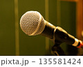Close-Up of Microphone on Stand in Music Rehearsal Room 135581424