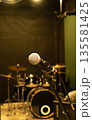 Microphone on Stage in Rehearsal Room Before Live Performance 135581425