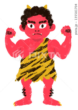 鬼　赤鬼　節分　童話　昔話　キャラクター 135581704