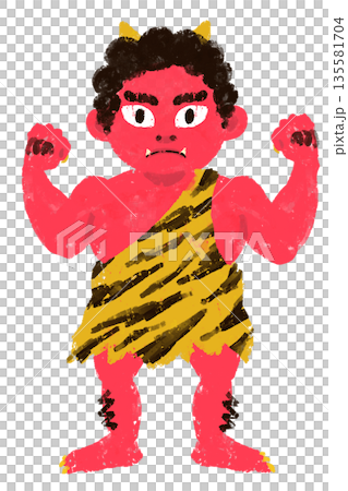 鬼　赤鬼　節分　童話　昔話　キャラクター 135581704