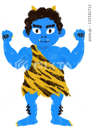 鬼　青鬼　節分　童話　昔話　キャラクター 135581712