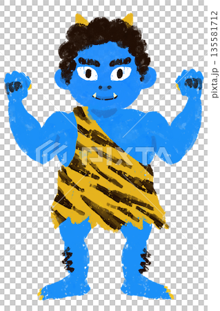 鬼　青鬼　節分　童話　昔話　キャラクター 135581712