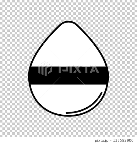 雫型のパフのモノクロイラスト 135582900