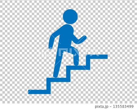 人物爬樓梯的圖標 人物爬樓梯的圖標 135583499