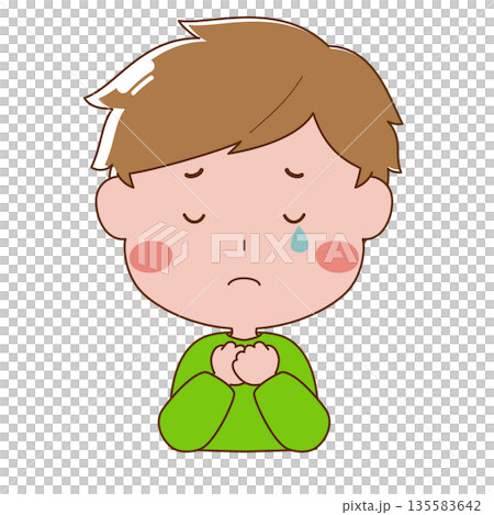 泣いている男の子 135583642