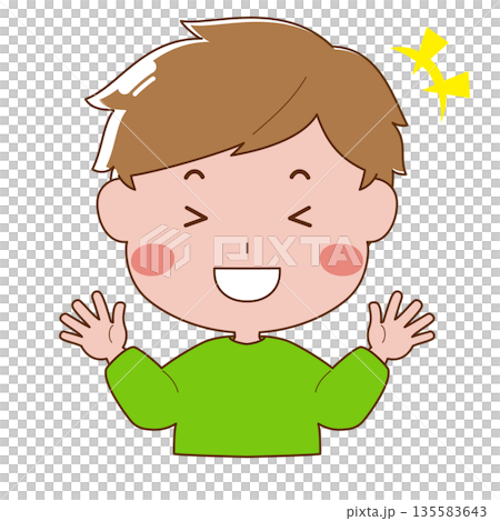 大笑いしている男の子 135583643