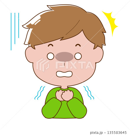 怯えている男の子 135583645