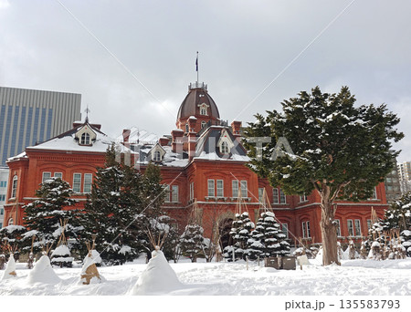 雪の中の旧北海道庁本庁舎（赤れんが庁舎）2025年改修後の姿 135583793