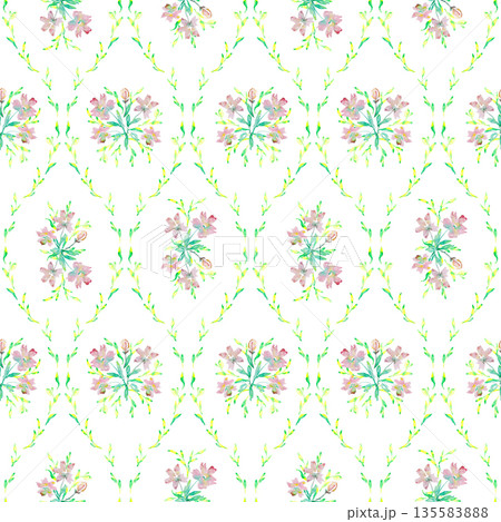 Watercolor Floral Damask Seamless Pattern Pink Watercolor Floral Damask Seamless Pattern Pink 135583888