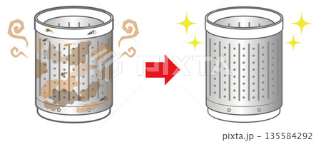 汚い洗濯槽と綺麗な洗濯槽 135584292