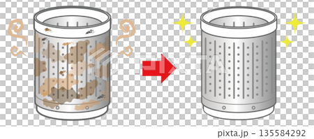汚い洗濯槽と綺麗な洗濯槽 135584292