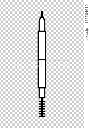 眉筆的單色插圖 135584610