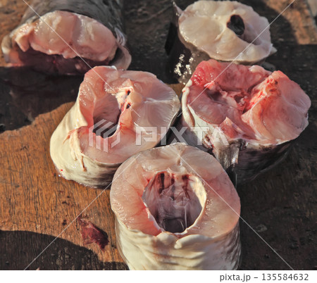 Fresh fish on market in France in Marseille. Fresh fish on market in France in Marseille. 135584632