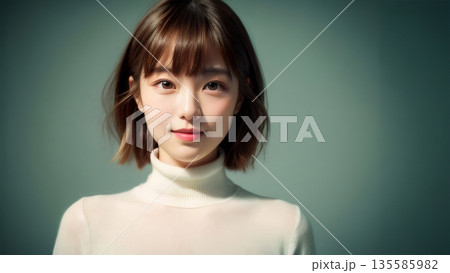 見つめる女性 135585982