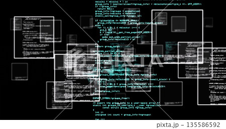Floating translucent editor windows overlapping...のイラスト素材 [135586592 ...