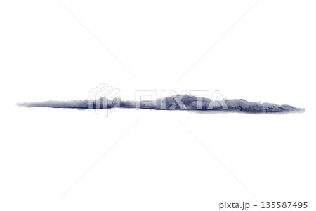 Horizontal gray blue watercolor wash resembling distant winter trees with soft textured swirls.Atmospheric,muted background with fluid gradients for serene branding,minimalist nature themes 135587495