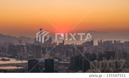 Jan 11 2026 Golden sunset over Kowloon West from Kowloon Peak 135587551