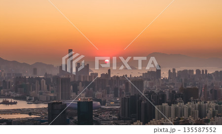 Jan 11 2026 Golden sunset over Kowloon West from Kowloon Peak 135587552